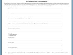 Agriculture Education Course Database