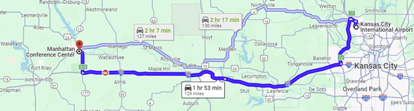 Kansas City to Manhattan Kansas