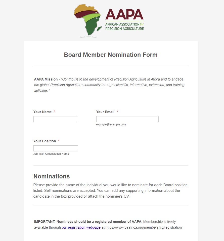AAPA Board Nomination Form